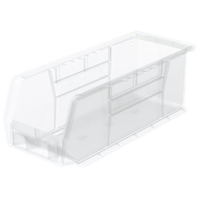 Akro-Mils 30224 AkroBins Plastic Storage Bins, Space-Saving Stackable Bins for Garage, Pantry, Craft Organization, 11" L x 4" W x 4" H, Clear, 12-Pack