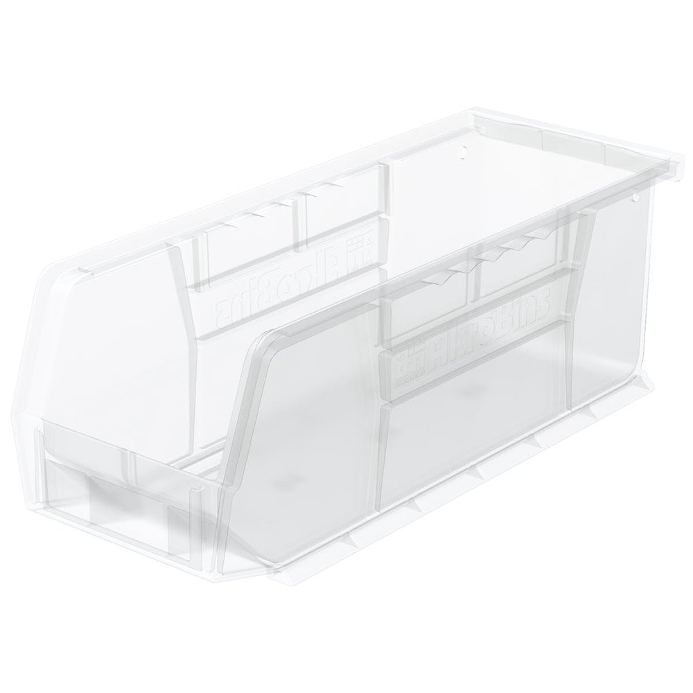 Akro-Mils 30224 AkroBins Plastic Storage Bins, Space-Saving Stackable Bins for Garage, Pantry, Craft Organization, 11" L x 4" W x 4" H, Clear, 12-Pack