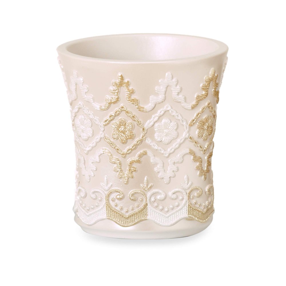 Popular Bath Arabella Resin Beige Trash Can, Open-Top