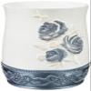 Popular Bath Blossom Rose Style Waste Basket Modern Luxury Decor, Blue view 1