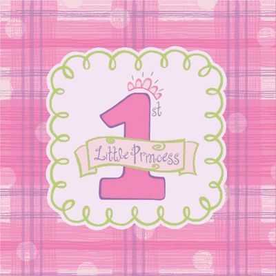 Creative Converting Celebrate 1 Girl First Birthday 3-Ply Lunch Napkins 16 per Pack