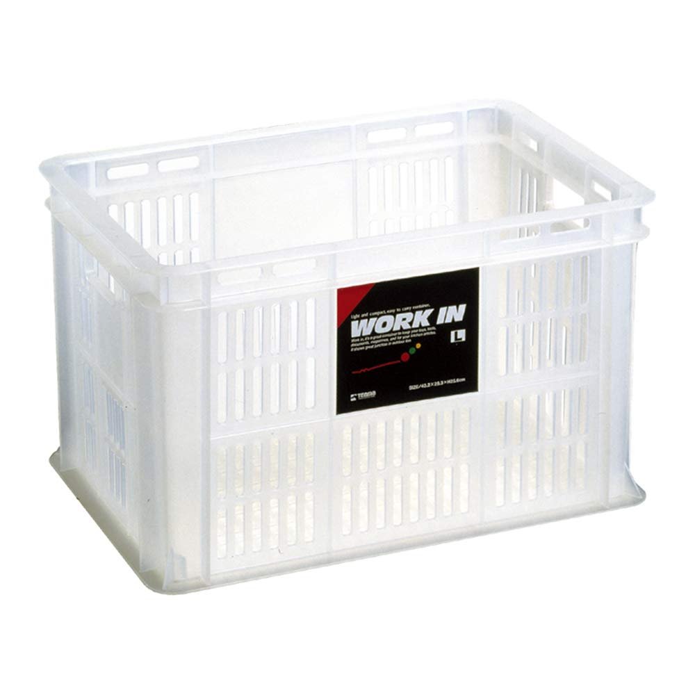 Tenma Durable Container Box with Handle, Made in Japan, Finished Product, Work-in, Large Size, Basket for Storing Various Items such as Stationery and Daily Necessities, A4 Size Fits Perfectly,