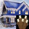 Vickerman Warm Clear LED Wide Angle Icicle Christmas Lights with 3.5" Spacing and Brown Wire, Set of 70 view 1