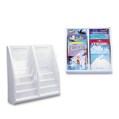 Deflecto 52209 Magazine Holders, 8 Pocket, 20-1/4-Inch x5-Inch x19-3/4-Inch, Gray