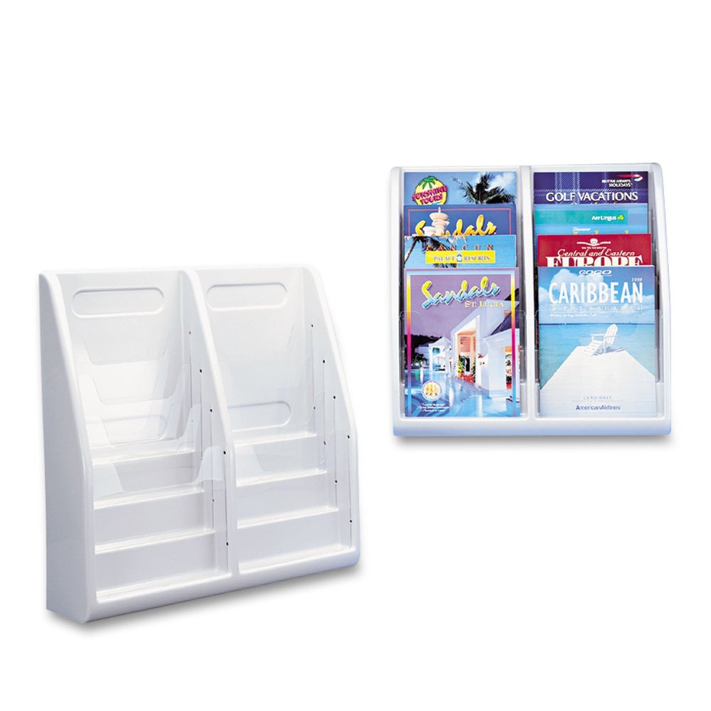 Deflecto 52209 Magazine Holders, 8 Pocket, 20-1/4-Inch x5-Inch x19-3/4-Inch, Gray