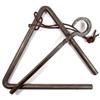 Artisan Owl Forged Metal Triangle Chuckwagon Dinner Bell with Hand Cut Leather Strap - Rustic Western Style Hotrolled Steel Bell for Outdoor or Indoor Use view 1