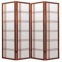 4 Panel Cherry Oriental Room Divider / Shoji Screen