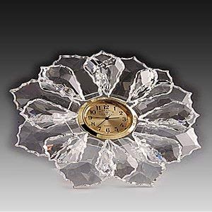 Asfour Crystal 407-911-1 4. 52 L x 3. 93 H inch Crystal Rose Clock Office Figurines