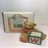 Cherished Teddies Bear with W Block view 3