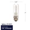 Bulbrite Halogen T10 Q250CL/EDT 120-Volt Halogen JDD Type Tubular Medium E26 Bulb, 250-Watt,Clear view 3