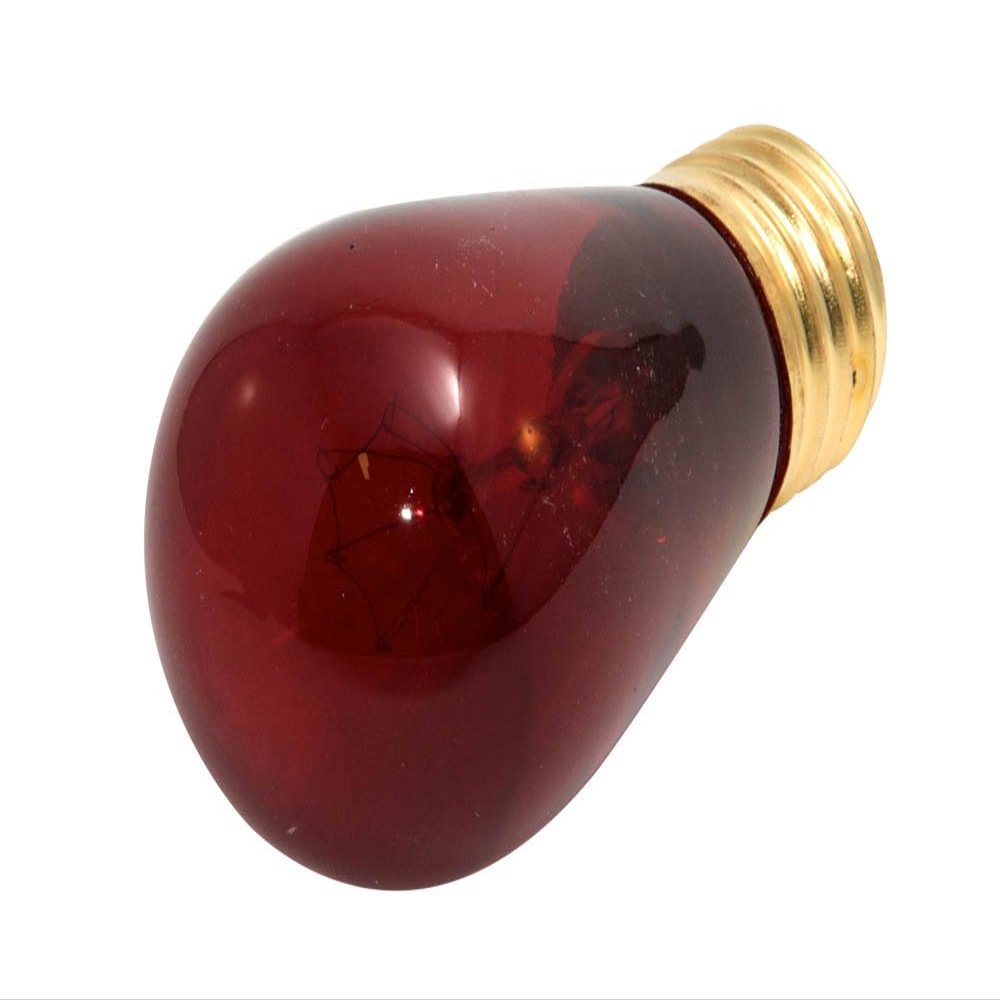 Bulbrite 11W 130V S14 Transparent Red Sign or Indicator Bulb, E26 Base