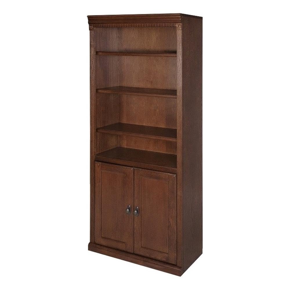 Martin Furniture Huntington Oxford Library Bookcase With Lower Doors, Burnish Finish, Fully Assembled
