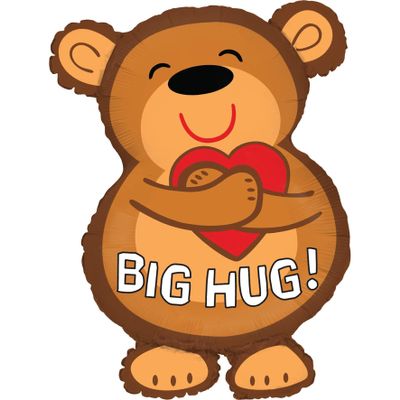 Shindigz Cute Big Hug Bear Valentine's Day 28" Mylar Balloon
