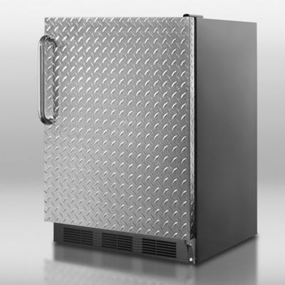 Summit FF7BDPL Refrigerator, Silver With Diamond Plate