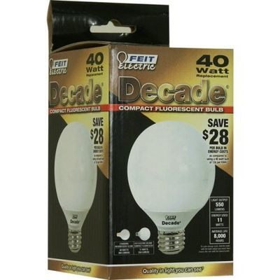 G25 Globe 40W Replacement Light Bulbs Use only 11W, 4-Pack