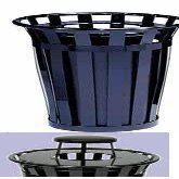 Black Steel Rain Cap Trash Receptacle Lid (36 gal./Green)