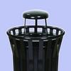 Black Steel Rain Cap Trash Receptacle Lid (36 gal./Brown) view 1