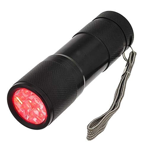 LEDwholesalers 9 red LED Light Flashlight Aviator AAA Torch Astronomy, 7301RED