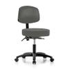 Perch Ergonomic Exam Stool with Back, Casters, 18-23", Charcoal Vinyl view 1