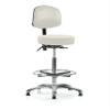 Perch Chrome Walter Stationary Height Adjustable Doctor's Stool with Back and Footring | Counter Height | 300-Pound Weight Capacity | (Off-White Vinyl) view 1