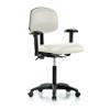 Perch Task Chair, Adjustable Arms, Casters, 21-28.5", Off-White Vinyl view 1