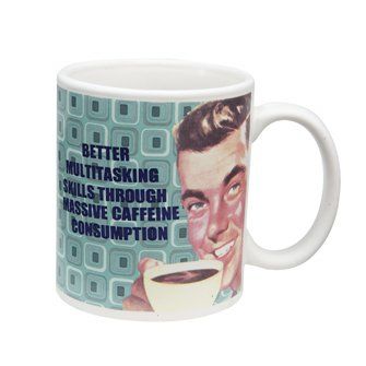 12oz Better Multi-tasking Caffeine Retro Humor Funny Coffee MUG