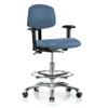Perch Chrome Multi-Task Office Chair with Adjustable Armrests and Foot Ring | Medium Bench Height 20-27" | Newport Fabric view 1