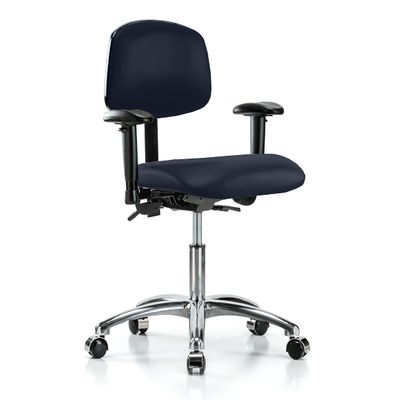 Perch Chrome Multi-Task Office Chair with Adjustable Armrests | Desk Height 17-22" | Imperial Fabric