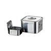 (Akagawa) AG 18-8 Shallow Square Kitchen Pot, 7.1 inches (18 cm), No Hands, with Knobs view 1