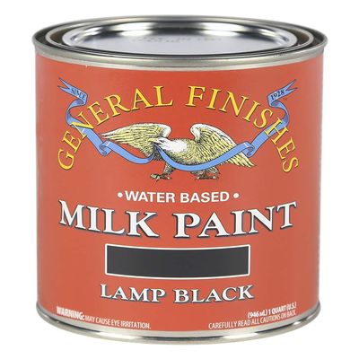 General Finishes Water Based Milk Paint, 1 Quart, Lamp Black
