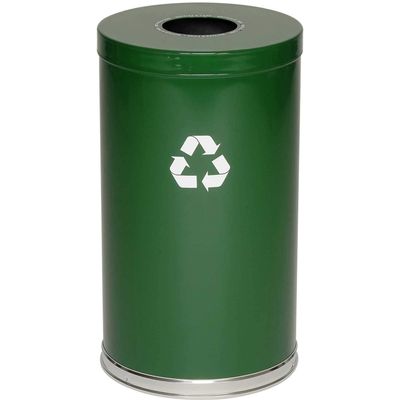 Witt Industries 18RT-1H-GN Steel Recycling Container, Green, 18"Dia x 33"H