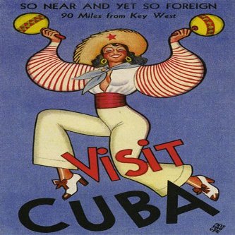 WONDERFULITEMS VISIT TRAVEL TOURISM CUBA 90 MILES KEY WEST 12" X 16" IMAGAE SIZE VINTAGE POSTER REPRO ON MATTE PAPER. festa06