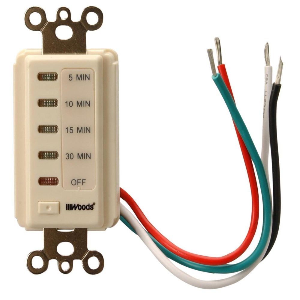 Woods 59720WD In-Wall 30-Minute digital countdown timer; Light Almond