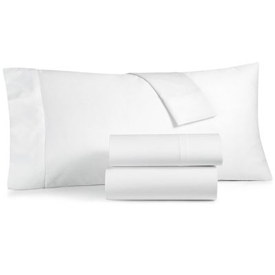 Charter Club Damask Solid 4 Pieces 550 Thread Count Cotton Sheet Set King White
