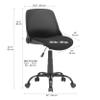 Calico Designs Back, Modern, Swivel, Office Contoured Folding Task Chair, Black/Black, 22"W x 22"D x 37.5" view 3