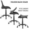 Calico Designs Back, Modern, Swivel, Office Contoured Folding Task Chair, Black/Black, 22"W x 22"D x 37.5" view 4
