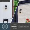 VAXCEL Hyannis 12.25 in. H 1-Light Textured Black Coastal Outdoor Wall Sconce Made of Durable Steel, Clear Ribbed Glass Shade, LED Compatible, Use for Exterior Porch Patio Front Door or Garage view 3