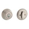 Kwikset 660 Deadbolt Deadbolt Lock, Satin Nickel Round Exterior Keyed Front Entry Door, Pick Resistant SmartKey Rekey Security, Single Cylinder Dead Bolt, with Microban Protection view 2