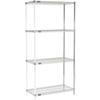 Nexel 5 Tier Chrome Wire Shelving Add-On Unit, 42" W x 24" D x 86" H view 1