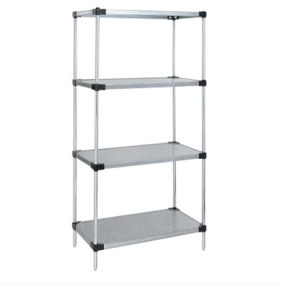 Quantum Storage Systems WR86-2448SG Starter Kit Solid Shelves Galvanized 4 Shelves 86" H x 48" W x 24" D