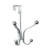 iDesign York Metal 4-Hook Over-the-Door Rack, Quad Hanging Hook for Coats, Hats, Scarves, Towels, Robes, Jackets, Purses, 4.5" x 5.5" x 8.5" - Chrome view 1