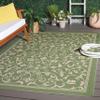 SAFAVIEH Washable Rug Outdoor Courtyard Collection - 6'7" x 9'6", Olive & Natural, Non-Shedding & Easy Cleaning, Ideal for Patio, Backyard, Mudroom (CY2098-1E06) view 1