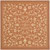 SAFAVIEH Washable Rug Outdoor Courtyard Collection - 7'10" Square, Terracotta & Natural, Non-Shedding & Easy Cleaning, Ideal for Patio, Backyard, Mudroom (CY2098-3202) view 3