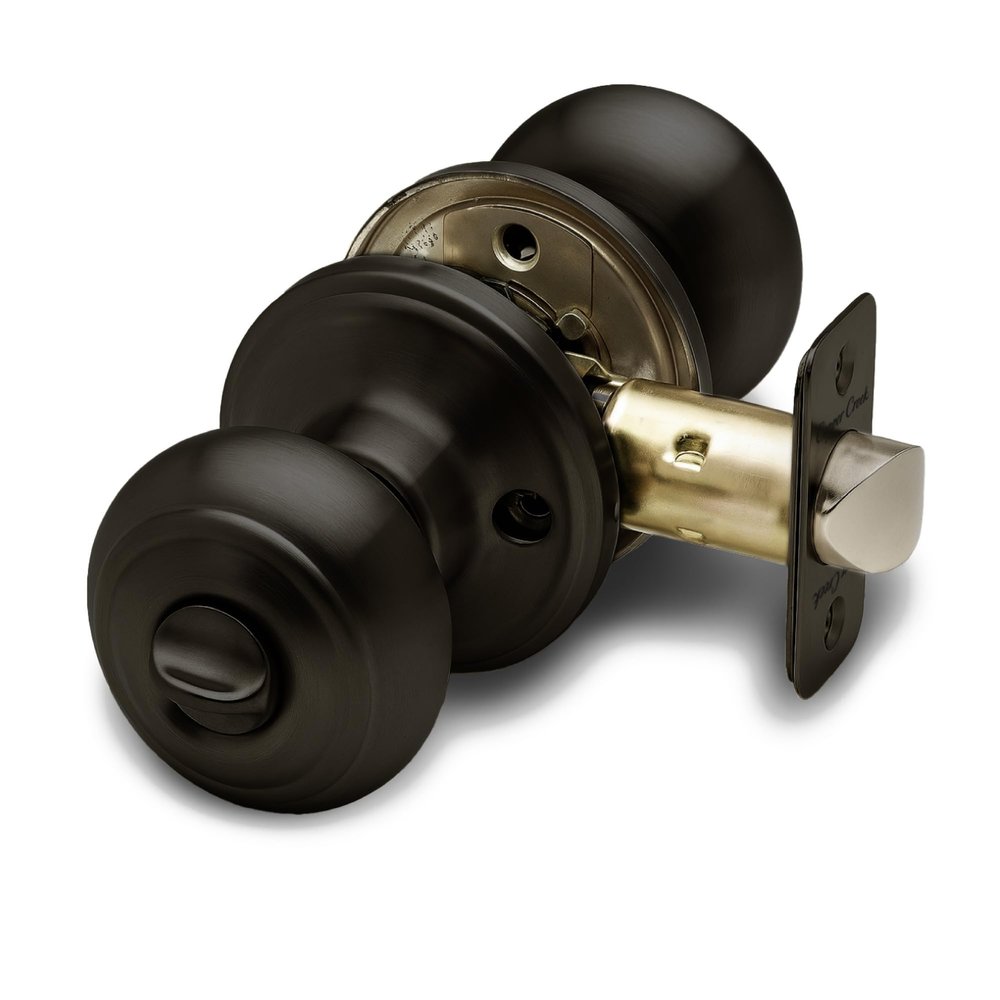 Copper Creek Colonial Privacy Interior Door Knob  ANSI Grade-3 Certified, Modern Heavy Duty Handle, Easy Install and Reversible for Bedroom, Bathroom and Closets  Tuscan Bronze (1 Pack)