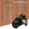 Copper Creek Colonial Passage Interior Door Knob  ANSI Grade-3 Certified, Modern Heavy Duty Handle, Easy Install and Reversible for Bedroom, Bathroom and Closets  Tuscan Bronze (1 Pack) view 3