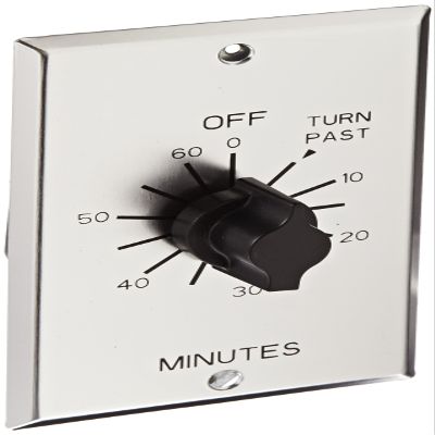 NSI TORK C560M Spring-Wound In-Wall Twist Timer with Commercial Style Metal Plate and 60-Minute Length for Automatic Shutoff of Motors or Lights