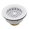 Westbrass D214-50 3-1/2" Post Style Large Kitchen Sink Basket Strainer, Powder Coat White view 1
