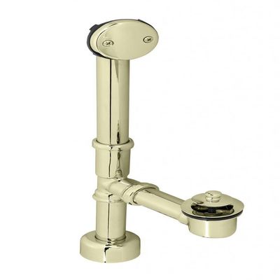 Westbrass All Exposed Pull & Drain Bath Waste - 14" Make-Up, 17 Gauge Tubing, Polished Brass, D3263K-03