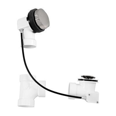 Westbrass Sch. 40 PVC 27 in. Cable Drive Bath Waste, Stainless Steel, D50P27-20