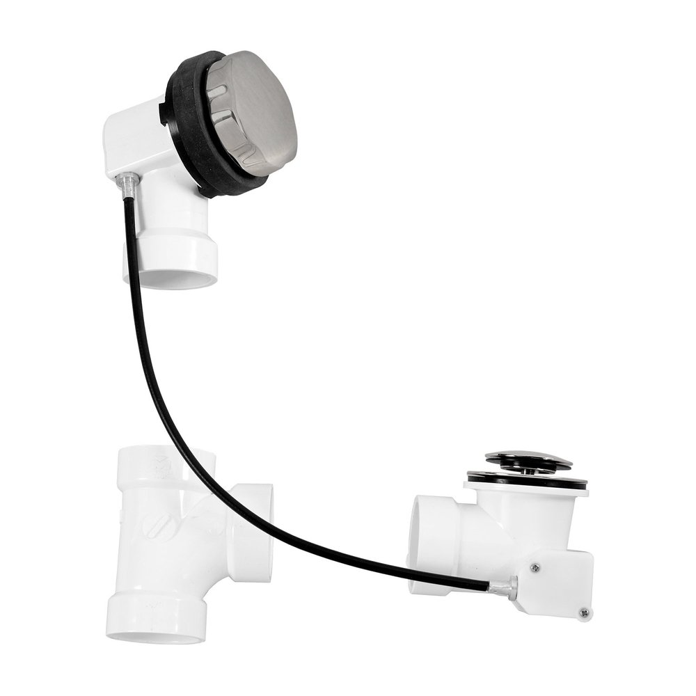 Westbrass Sch. 40 PVC 27 in. Cable Drive Bath Waste, Stainless Steel, D50P27-20